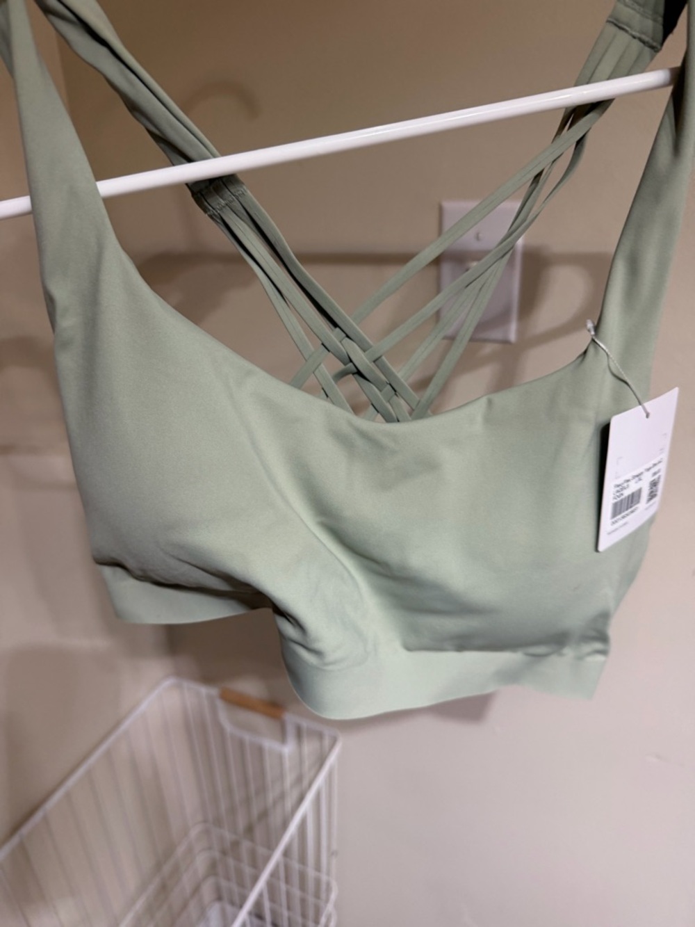 Lululemon Light Sage Strappy Back Sports Bra